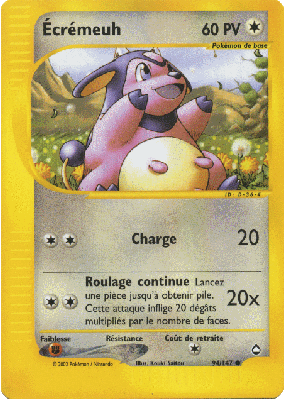 Carte Pokémon Écrémeuh 94/147 Commune Aquapolis