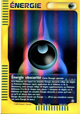 Carte Pokémon Énergie obscurité 142/147 Rare Aquapolis