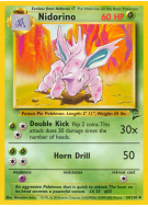 Carte Pokémon Nidorino 54/130 Peu commune Base Set 2