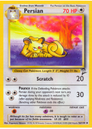 Carte Pokémon Persian 56/130 Peu commune Base Set 2