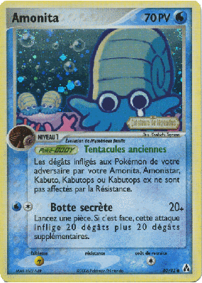 Carte Pokémon Amonita 60/92 Commune Créateurs de légendes