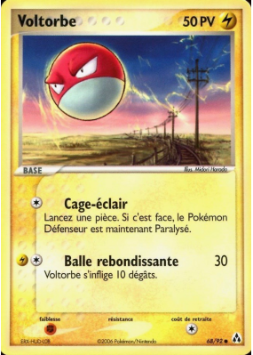 Carte Pokémon Voltorbe 68/92 Commune Créateurs de légendes