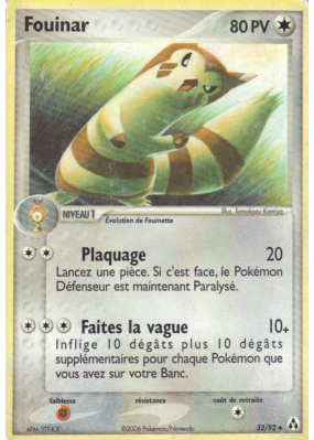 Carte Pokémon Fouinar 33/92 Peu commune Créateurs de légendes