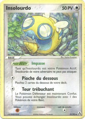 Carte Pokémon Insolourdo 31/92 Peu commune Créateurs de légendes