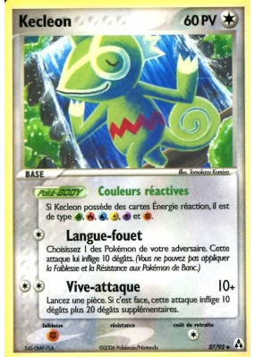 Carte Pokémon Kecleon 37/92 Peu commune Créateurs de légendes