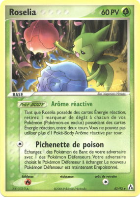 Carte Pokémon Roselia 42/92 Peu commune Créateurs de légendes