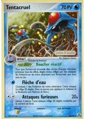 Carte Pokémon Tentacruel 45/92 Peu commune Créateurs de légendes