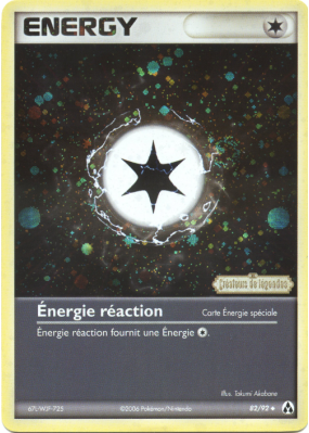Carte Pokémon Énergie réaction 82/92 Peu commune Créateurs de légendes