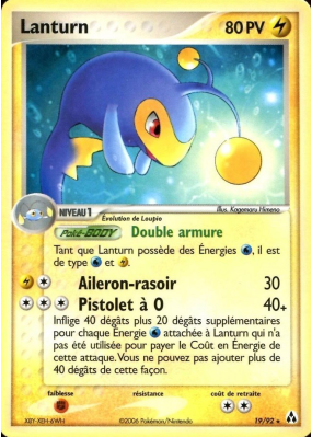Carte Pokémon Lanturn 19/92 Rare Créateurs de légendes