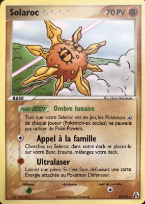 Carte Pokémon Solaroc 25/92 Rare Créateurs de légendes