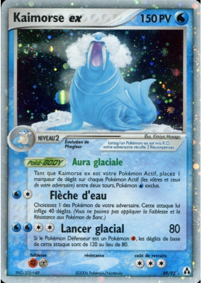 Carte Pokémon Kaimorse ex 89/92 Ultra Rare Créateurs de légendes