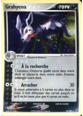 Carte Pokémon Grahyena 12/107 Holographique Deoxys