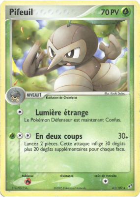 Carte Pokémon Pifeuil 43/107 Peu commune Deoxys