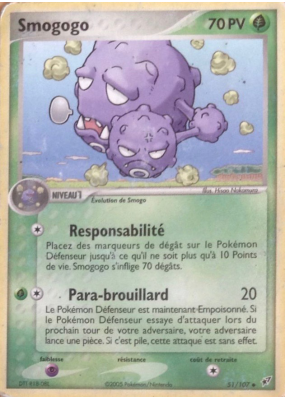 Carte Pokémon Smogogo 51/107 Peu commune Deoxys