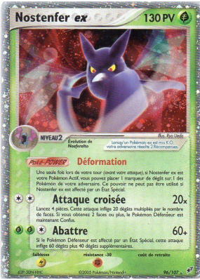 Carte Pokémon Nostenfer ex 96/107 Ultra Rare Deoxys