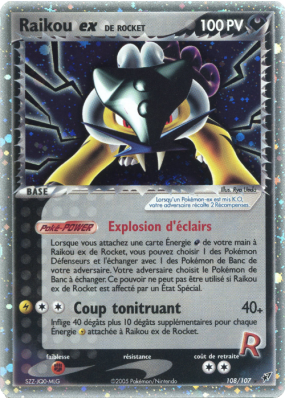 Carte Pokémon Raikou ex de Rocket 108/107 Secrète Deoxys