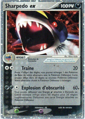 Carte Pokémon Sharpedo ex 104/107 Ultra Rare Deoxys