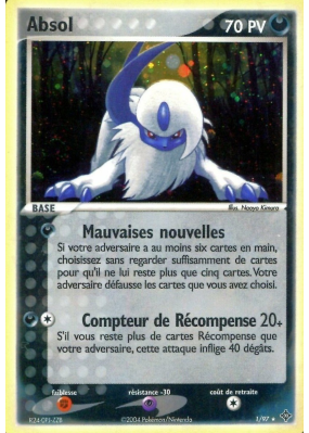 Carte Pokémon Absol 1/97 Holographique Dragon