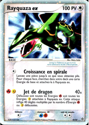 Carte Pokémon Rayquaza ex 97/97 Ultra Rare Dragon