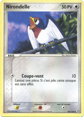 Carte Pokémon Nirondelle 68/101 Commune Émeraude