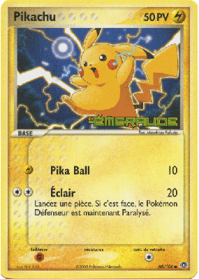 Carte Pokémon Pikachu 60/106 Commune Émeraude
