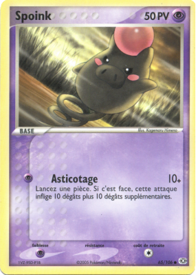 Carte Pokémon Spoink 65/106 Commune Émeraude