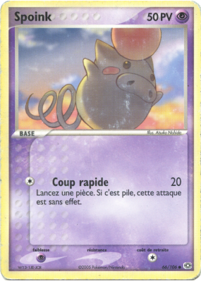 Carte Pokémon Spoink 66/106 Commune Émeraude