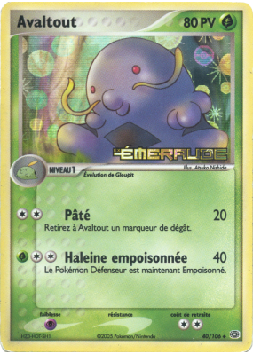 Carte Pokémon Avaltout 40/106 Peu commune Émeraude