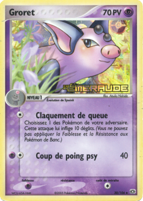 Carte Pokémon Groret 30/106 Peu commune Émeraude