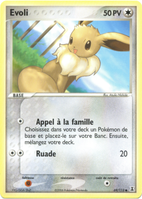 Carte Pokémon Evoli 69/113 Commune Espèces Delta