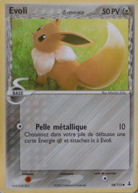 Carte Pokémon Evoli δ 68/113 Commune Espèces Delta