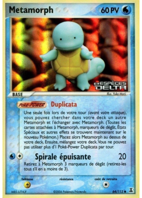 Carte Pokémon Metamorph 64/113 Commune Espèces Delta