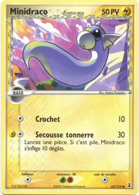 Carte Pokémon Minidraco δ 65/113 Commune Espèces Delta