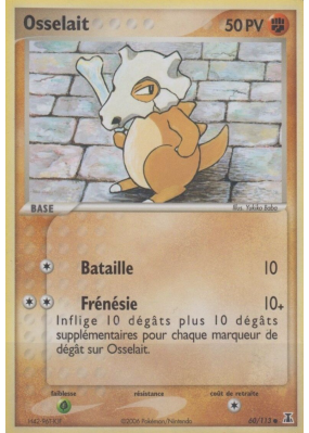 Carte Pokémon Osselait 60/113 Commune Espèces Delta