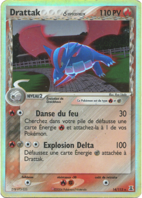 Carte Pokémon Drattak δ 14/113 Holographique Espèces Delta