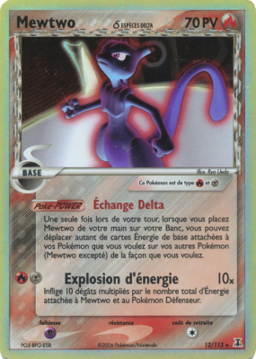 Carte Pokémon Mewtwo δ 12/113 Holographique Espèces Delta