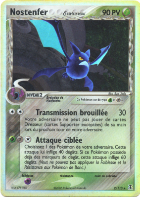 Carte Pokémon Nostenfer δ 2/113 Holographique Espèces Delta