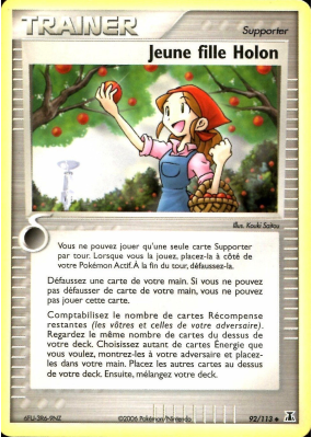 Carte Pokémon Jeune fille Holon 92/113 Peu commune Espèces Delta