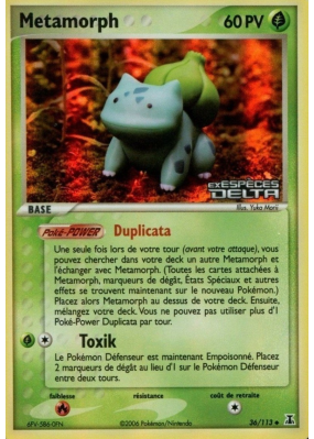 Carte Pokémon Metamorph 36/113 Peu commune Espèces Delta