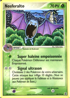 Carte Pokémon Nosferalto 43/113 Peu commune Espèces Delta