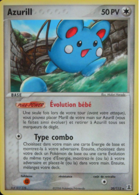 Carte Pokémon Azurill 20/113 Rare Espèces Delta