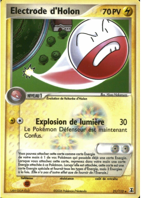 Carte Pokémon Electrode d'Holon 21/113 Rare Espèces Delta