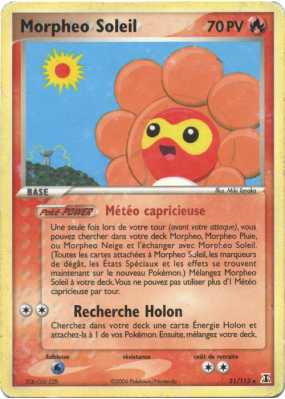 Carte Pokémon Morpheo Soleil 31/113 Rare Espèces Delta