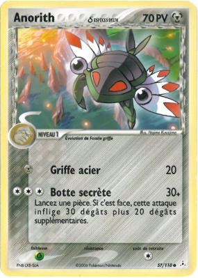 Carte Pokémon Anorith δ 57/110 Commune Fantômes Holon