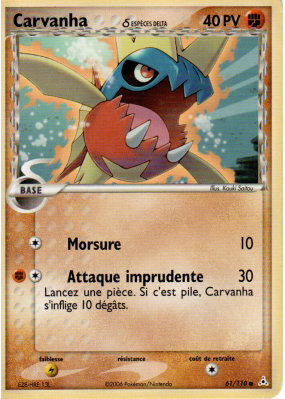 Carte Pokémon Carvanha δ 61/110 Commune Fantômes Holon