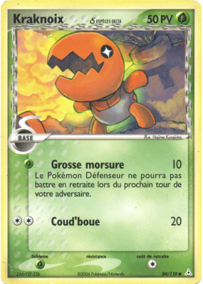 Carte Pokémon Kraknoix δ 84/110 Commune Fantômes Holon