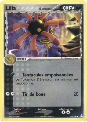 Carte Pokémon Lilia δ 68/110 Commune Fantômes Holon