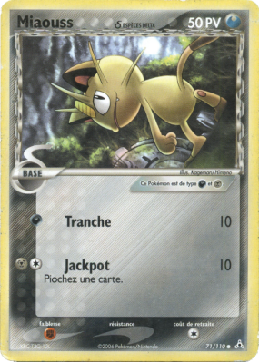 Carte Pokémon Miaouss δ 71/110 Commune Fantômes Holon