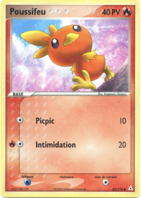 Carte Pokémon Poussifeu 83/110 Commune Fantômes Holon