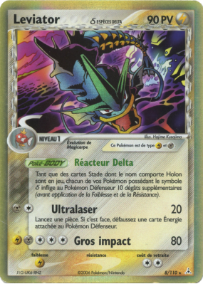 Carte Pokémon Leviator δ 8/110 Holographique Fantômes Holon
